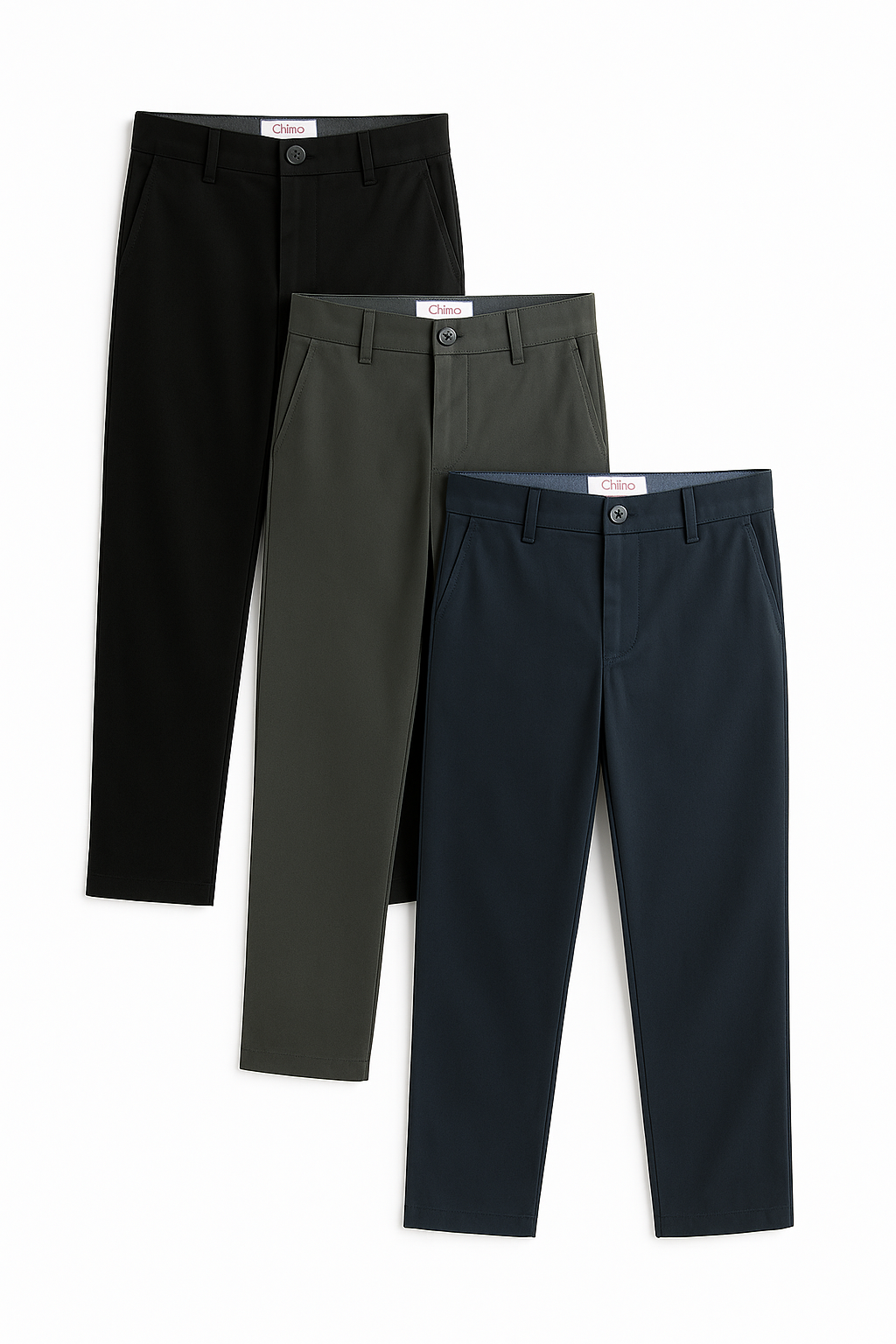 3 PACK Chino Trousers