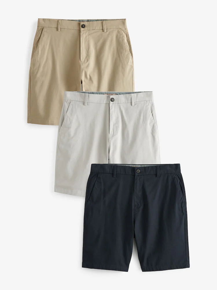 3 Pack Classic Chino Shorts