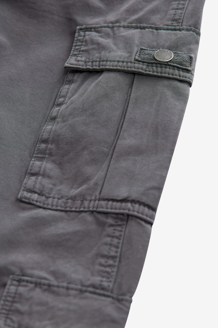 Girls Parachute Cargo Trousers Grey