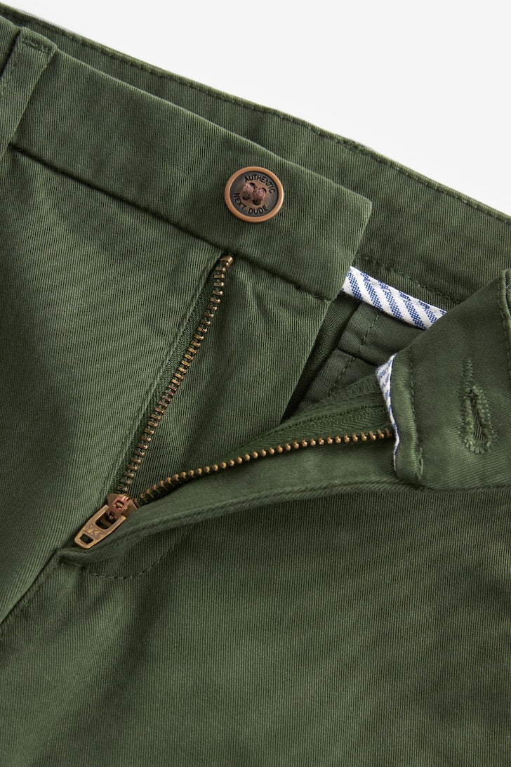Boys Stretch Chino Trousers Dark green