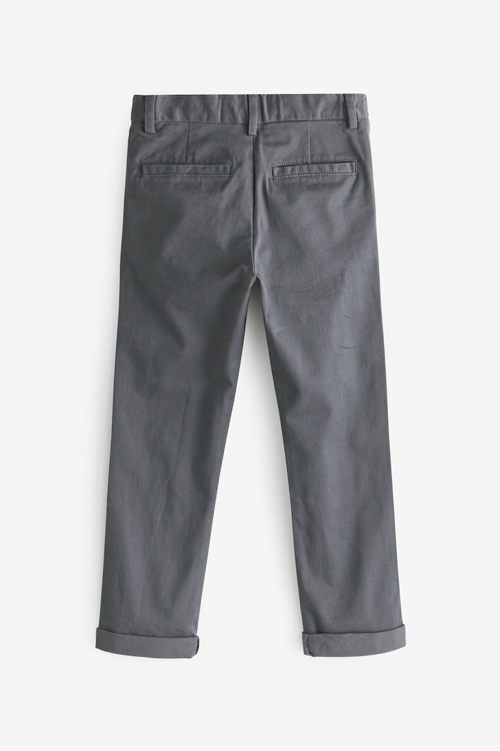 Boys Stretch Chino Trousers Charcoal grey