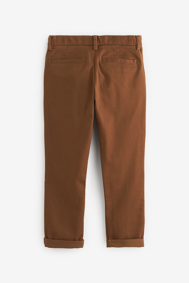 Boys Stretch Chino Trousers Ginger tan brown