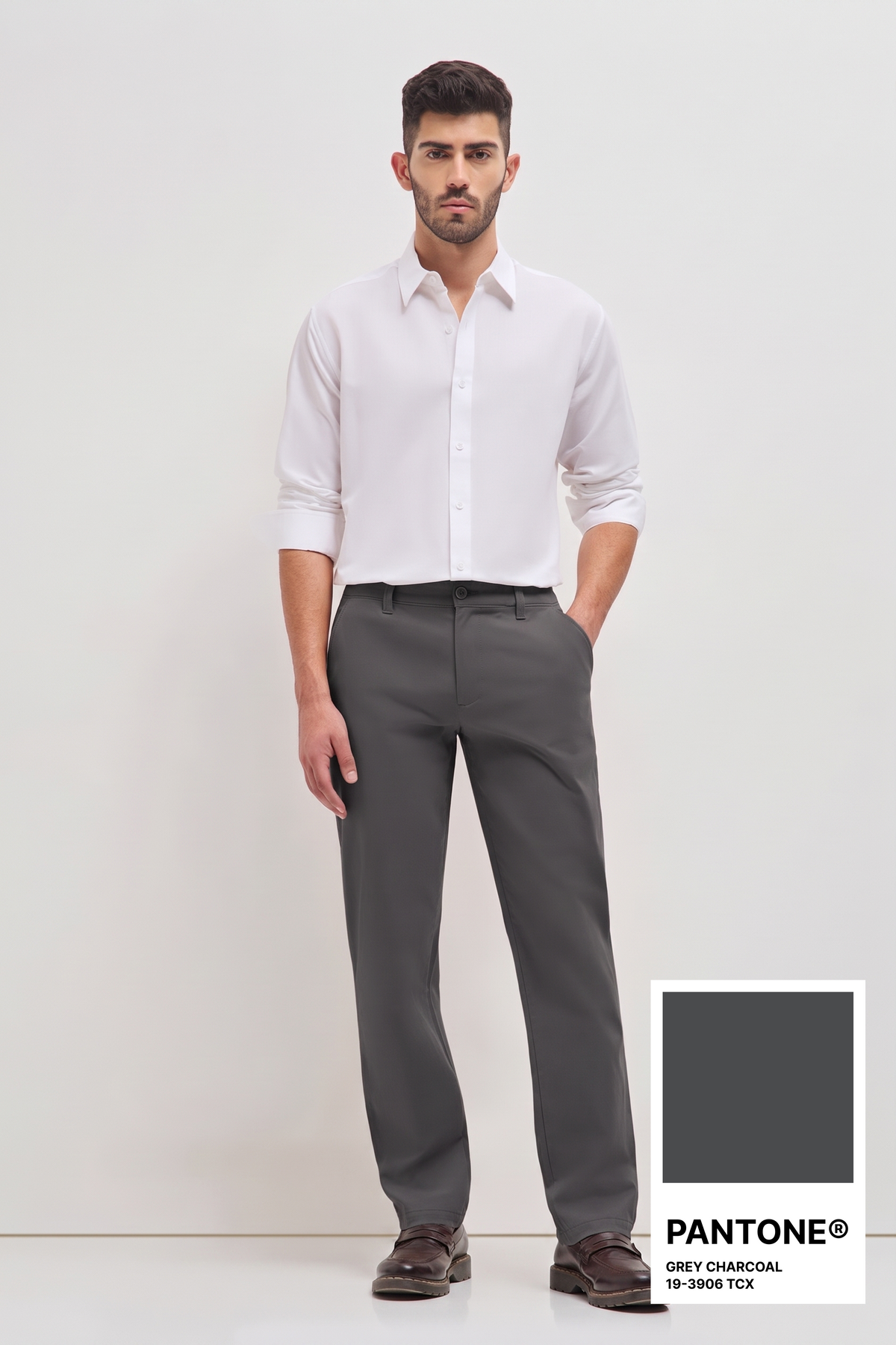 Classic Casual Chinos Grey Charcoal
