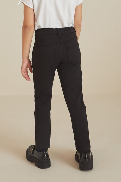 Girls Comfort Stretch Trousers Black