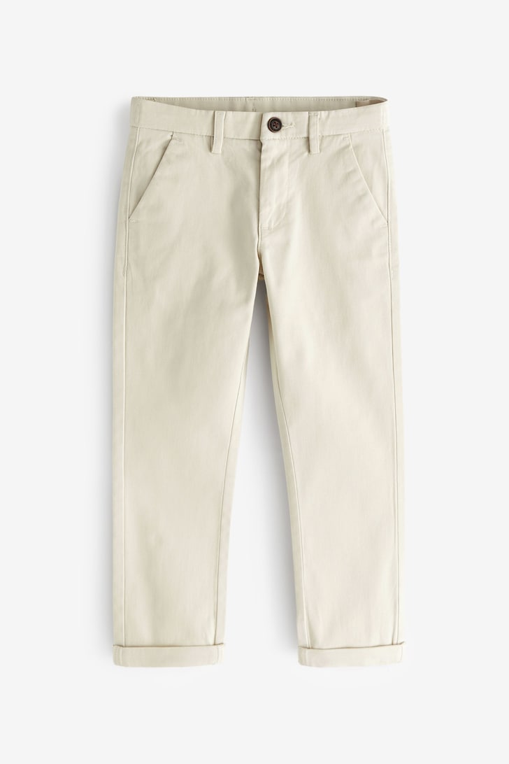 Boys Stretch Chino Trousers Ecru neutral