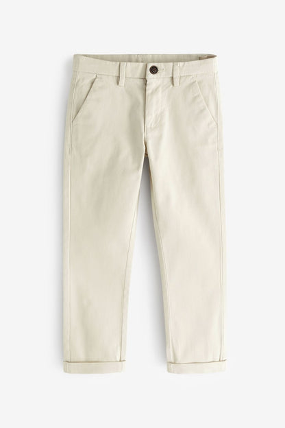 Boys Stretch Chino Trousers Ecru neutral