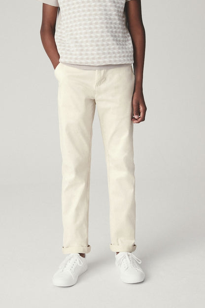 Boys Stretch Chino Trousers Ecru neutral