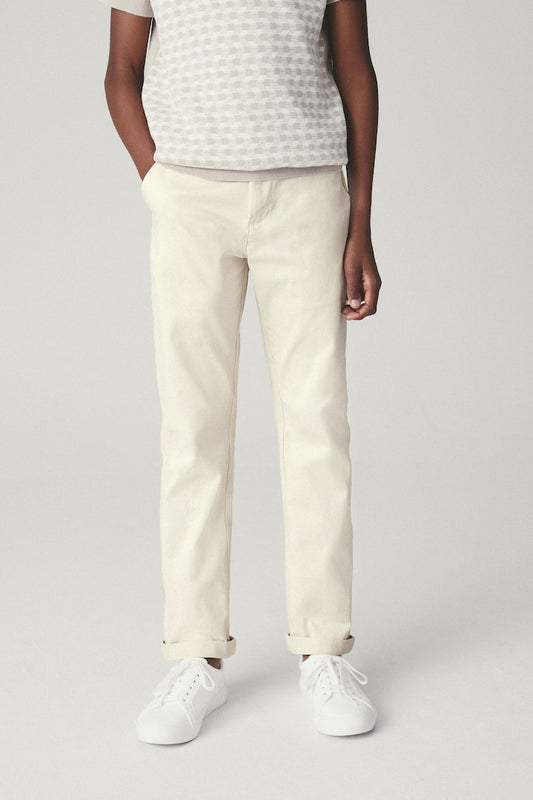 Boys Stretch Chino Trousers Ecru neutral