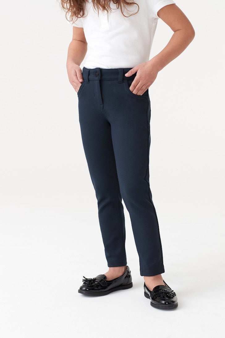 Girls Comfort Stretch Trousers Navy