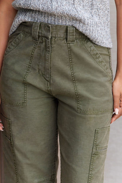 Barrel cut Trousers Khaki green