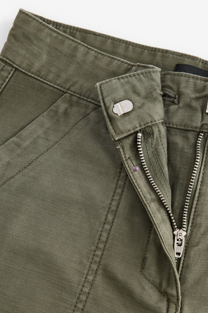 Barrel cut Trousers Khaki green