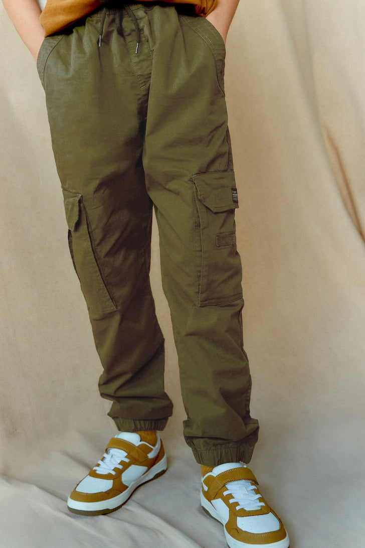 Boys Cargo Trousers Kakhi green