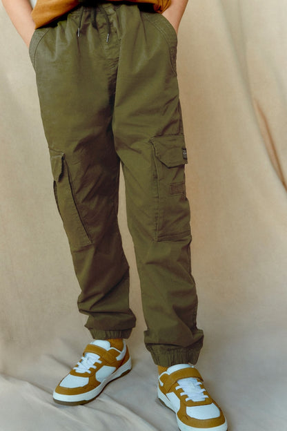 Boys Cargo Trousers Kakhi green