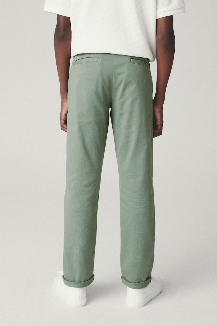 Boys Stretch Chino Trousers Mineral green