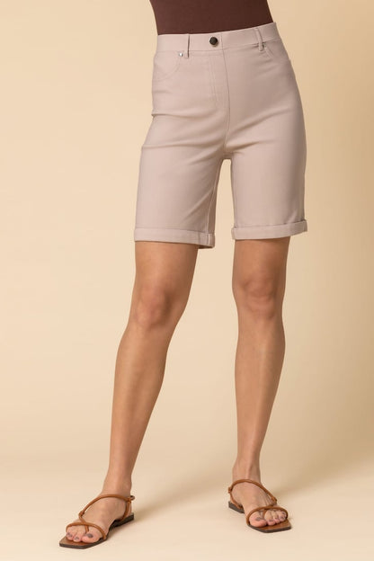 Roman Turned Hem Stretch Shorts