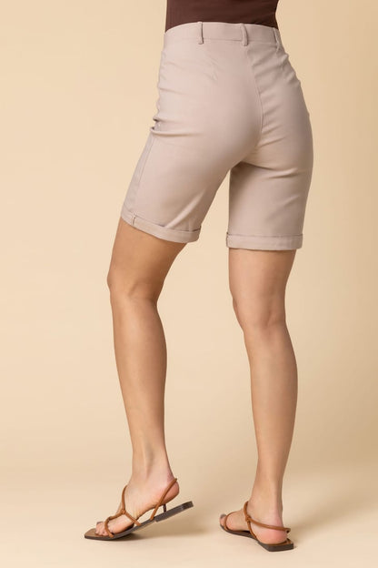 Roman Turned Hem Stretch Shorts