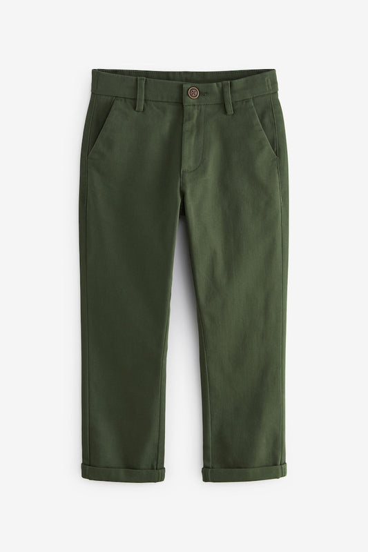 Boys Stretch Chino Trousers Dark green