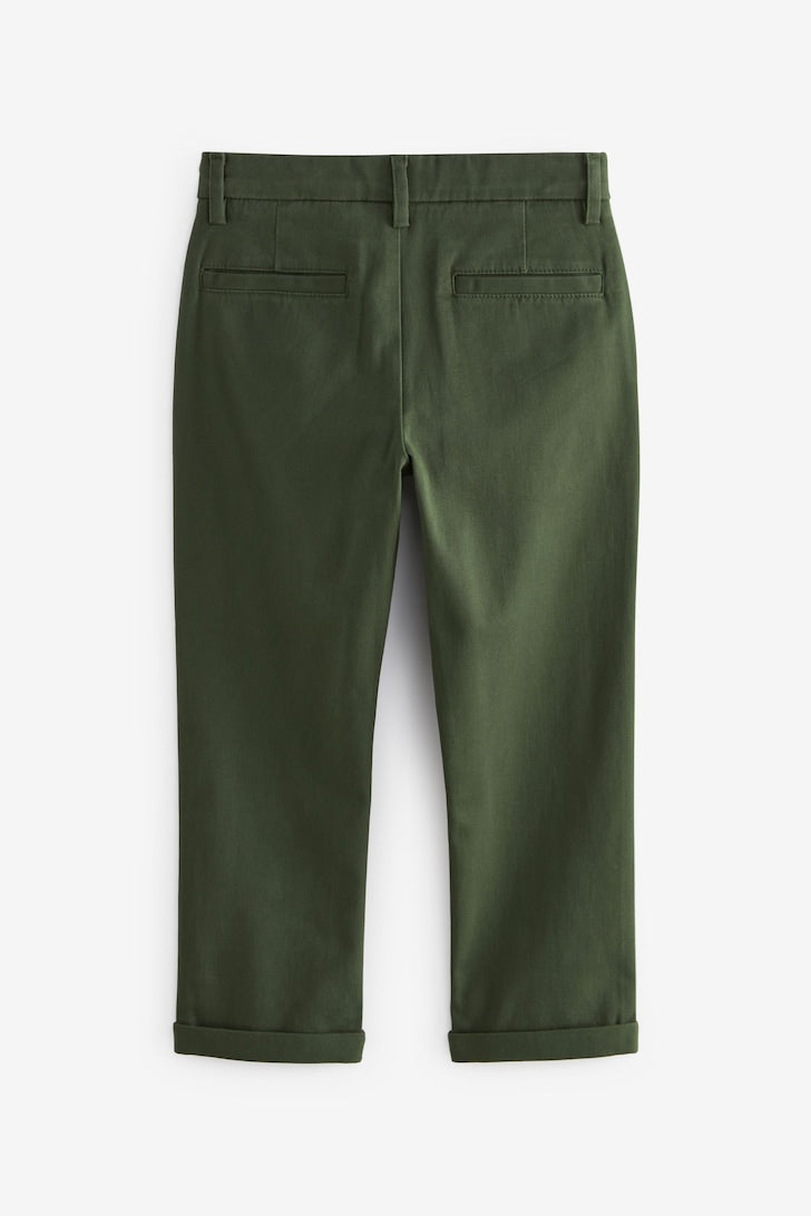 Boys Stretch Chino Trousers Dark green