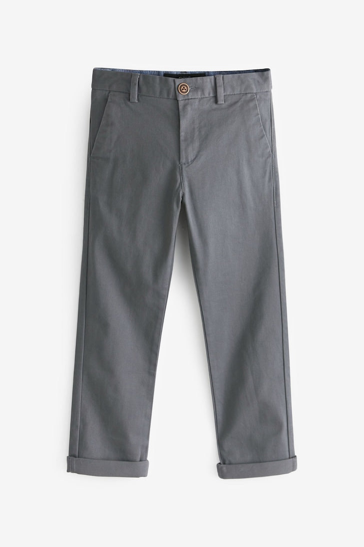 Boys Stretch Chino Trousers Charcoal grey