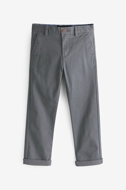 Boys Stretch Chino Trousers Charcoal grey