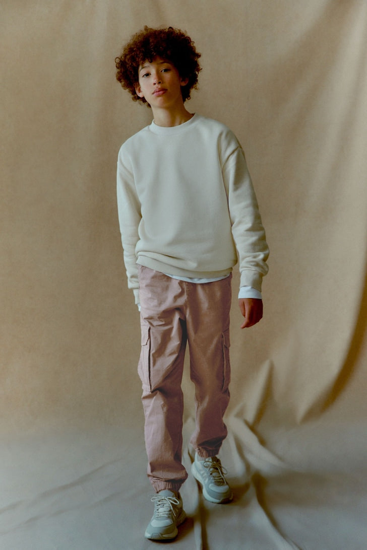 Boys Cargo Trousers Stone